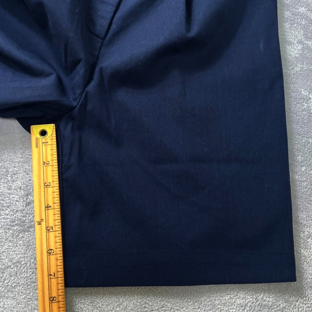Commense Linen Blend Shorts S Small Navy Blue Pleated High Waisted High Rise New - Picture 8 of 9